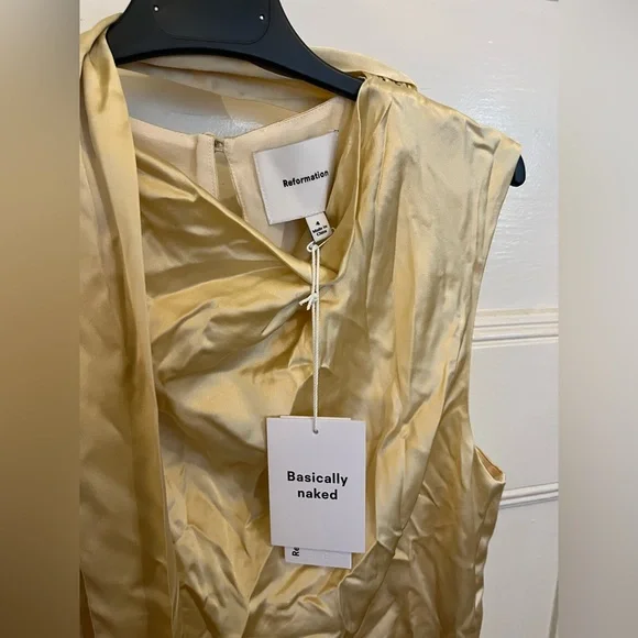 New Reformation Norella Top in Blonde Silk | 4 - Picture 10 of 10